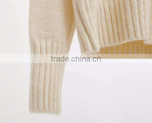 2016 new korean style spring winter autumn round neck long sleeve plain women sweater