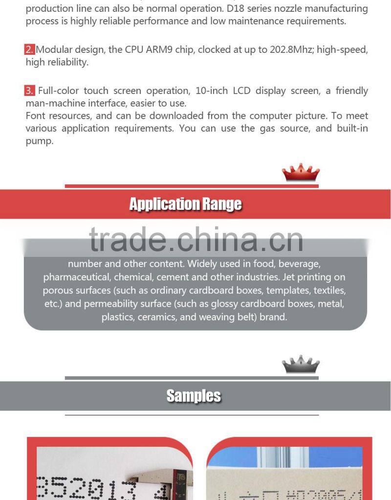 LCD color touch screen big character inkjet printer for Carton box for sale