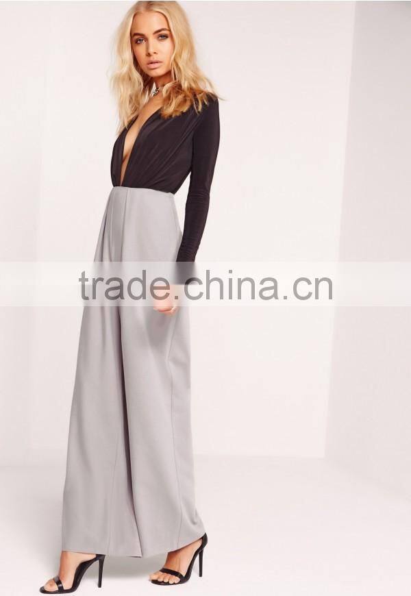 2017 casual loose wide leg pants pleat front wide leg pants grey ladies wide leg pants