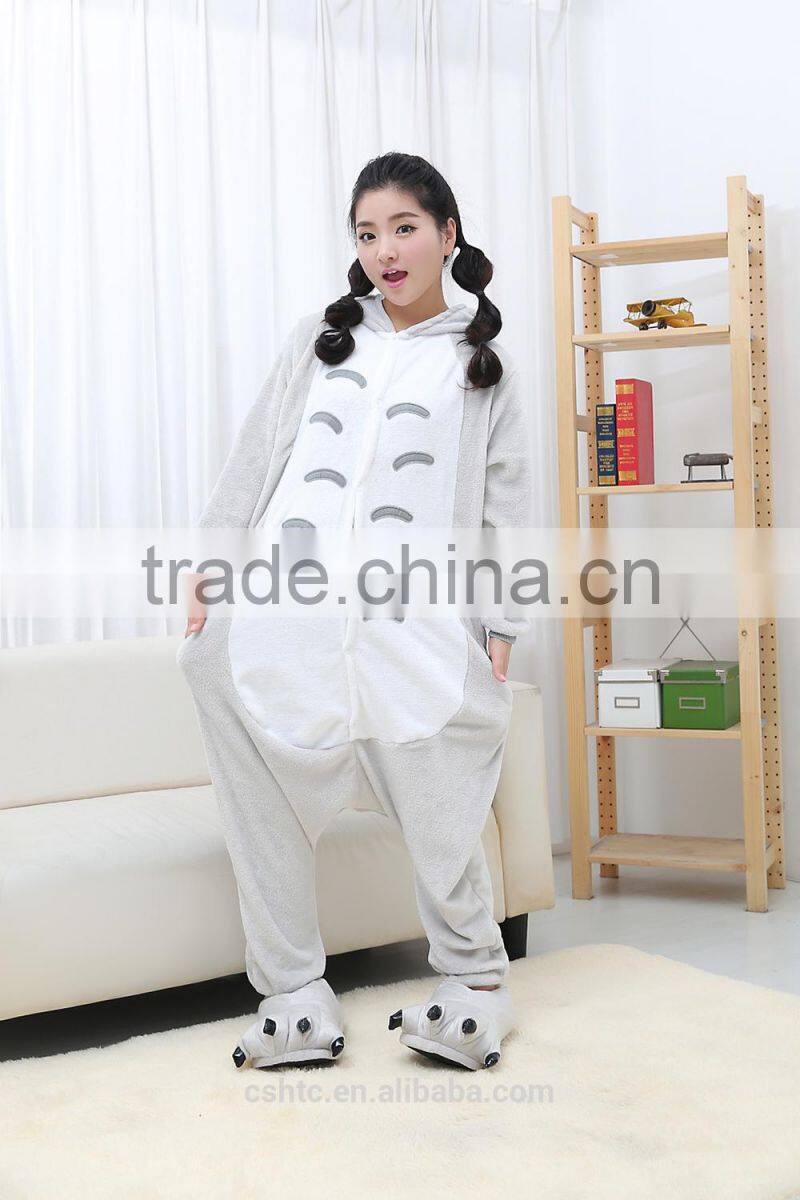 flannel cartoon adult animal jumpsuit animal pajamas jumpsuit totoro design