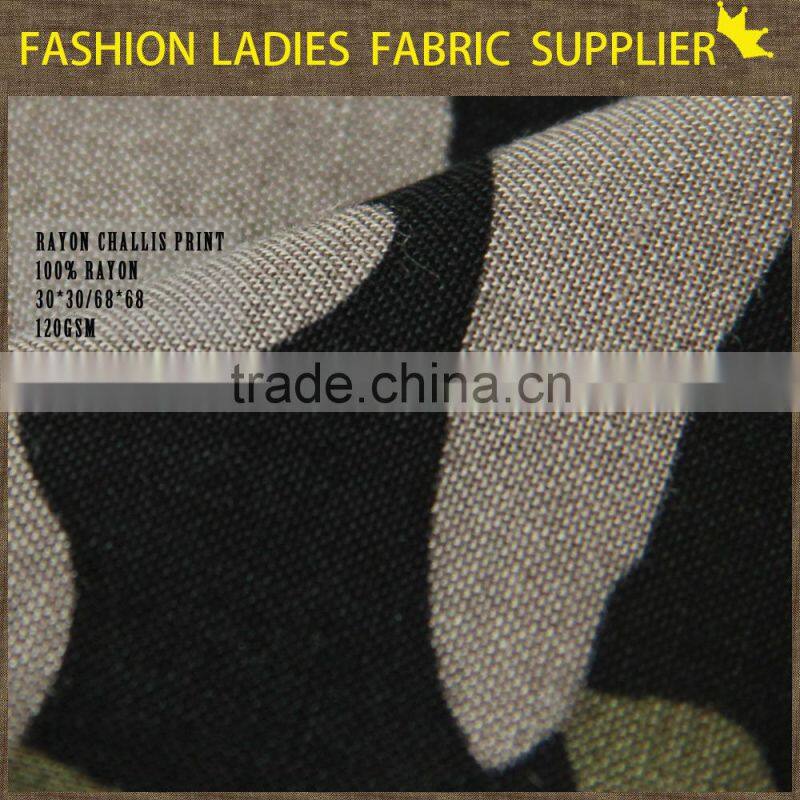 fashion 100% rayon challis print fablic