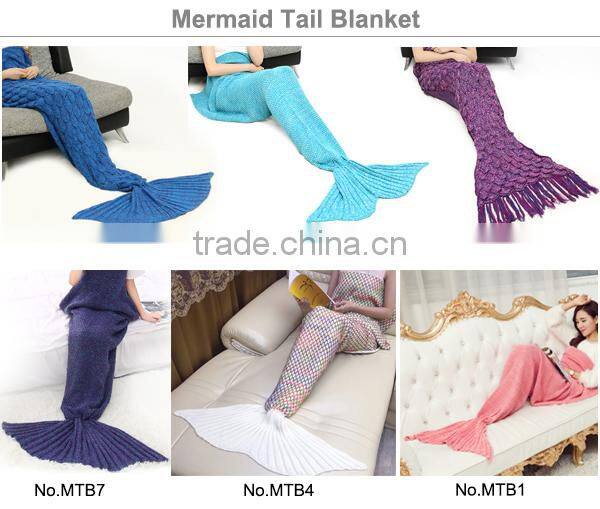 Factory Supplier knitted wool handmade mermaid blanket