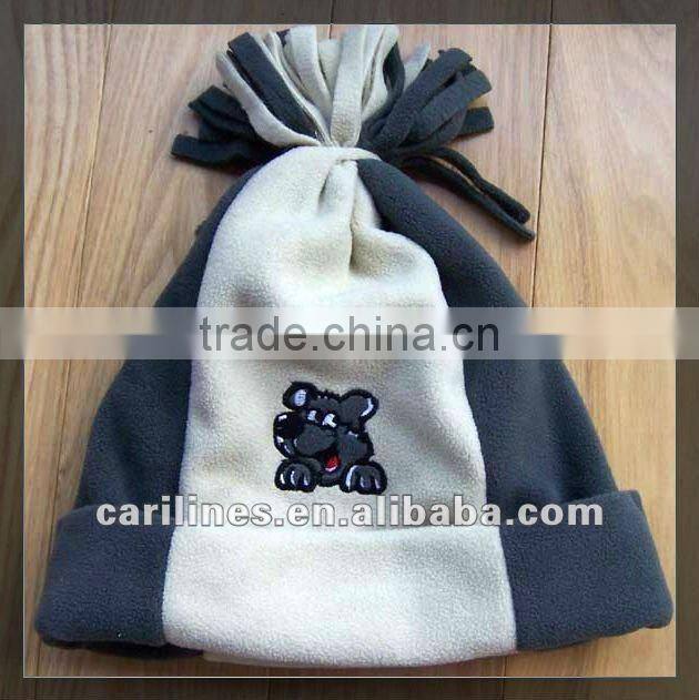 lovely &funny promotional winter polar fleece knitted kids hat