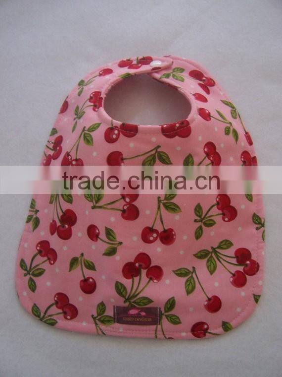 Posh design baby pink cherry custom printed bibs