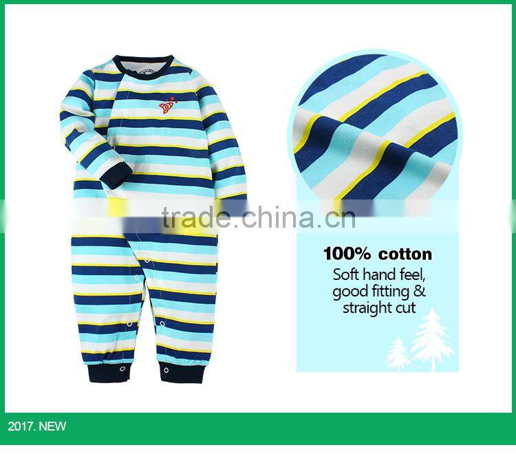 2017 custom design combed cotton newborn baby romper with OEM Branded