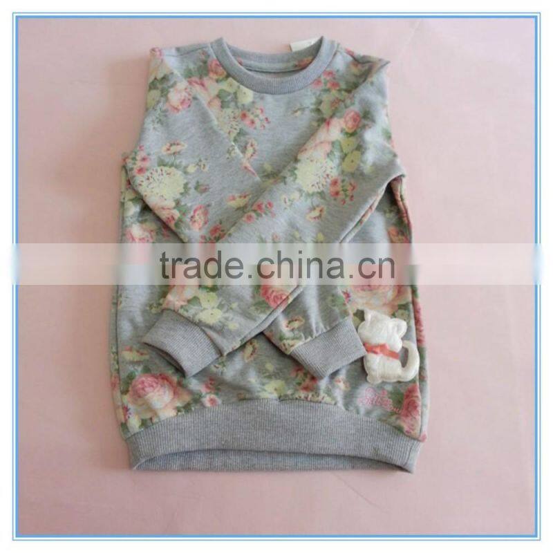 Children girls suits, girl's long sleeve cat decorating t shirt with girls pants skirt, girls skirt leggings