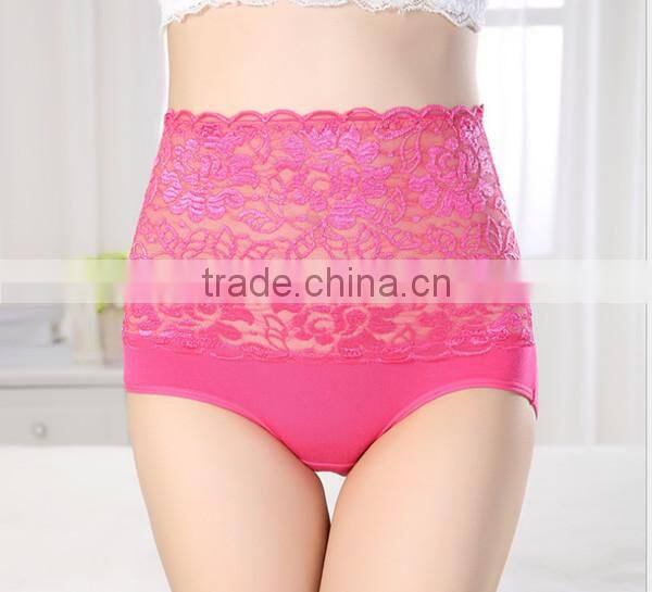 Abdomen in and lift the hips big sizes with Bamboo fiber Control briefs lace sexy briefs in women