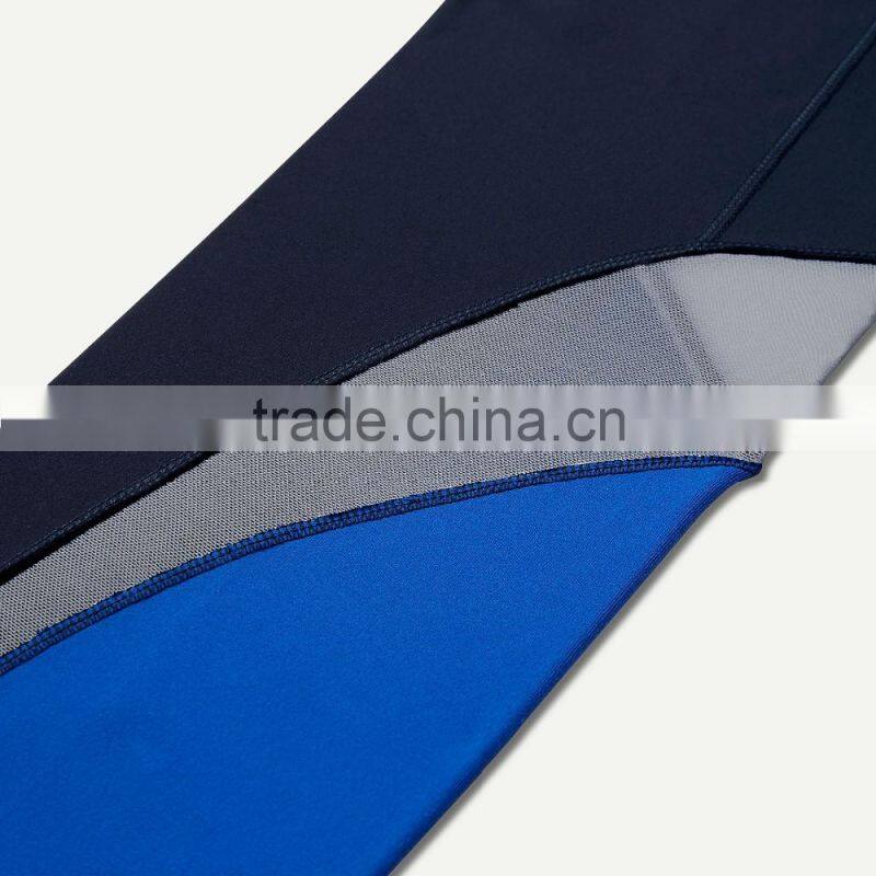 Latest hot selling comfortable fabric running tights woman leggings with breathable mesh panels