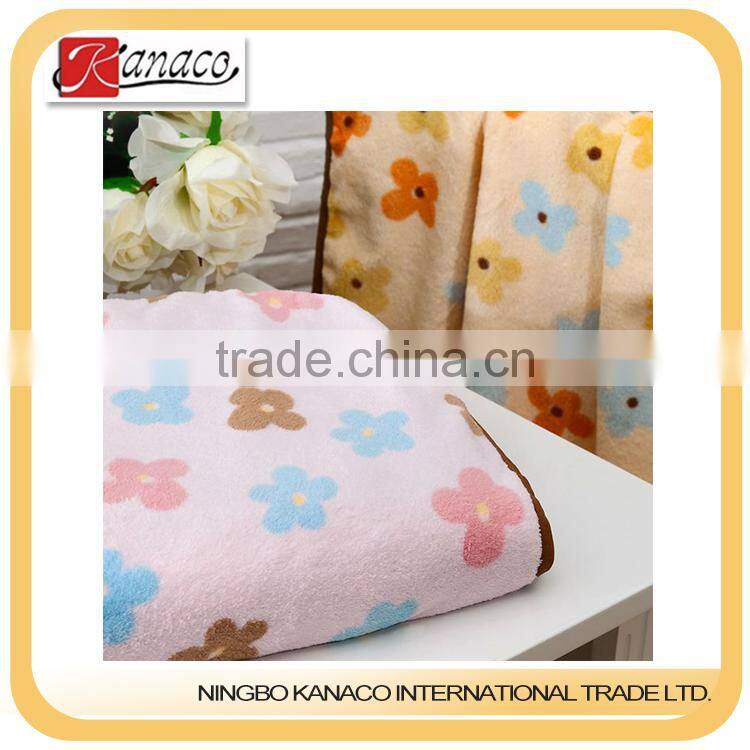 Printed Baby Blanket With Satin Trim(KN-BL-12)