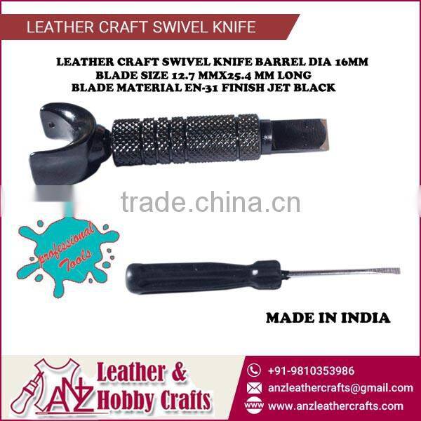 Leather Craft Swivel Knife with Jet Black Finish