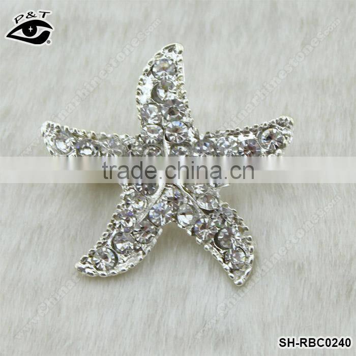 Wedding rhinestone brooches pins rhinestone starfish brooch pin small wedding invitation brooch pins