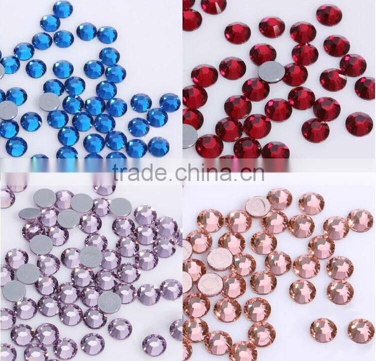 Hot Fix Rhinestones Round Shape & Flatback & Glass Crystal Material