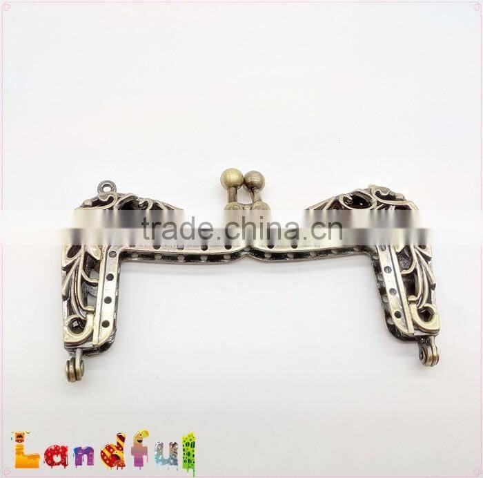 10.5cm M shape Antique Bronze Handmade Kiss Lock Handbag Clutch Frame