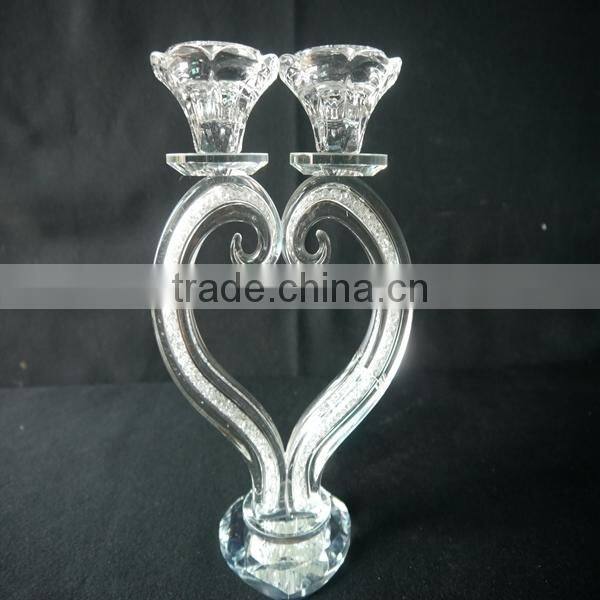 Hot Sales!K9 Crystal Candle Holder,Heart Shaped Crystal Candle Holder For Wedding Or Home Decoration