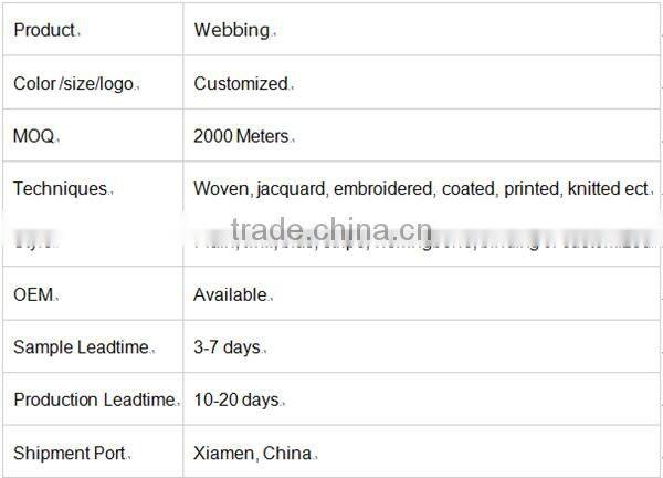 Durable High Tenacity Eco-Friendly pp binding webbing tape