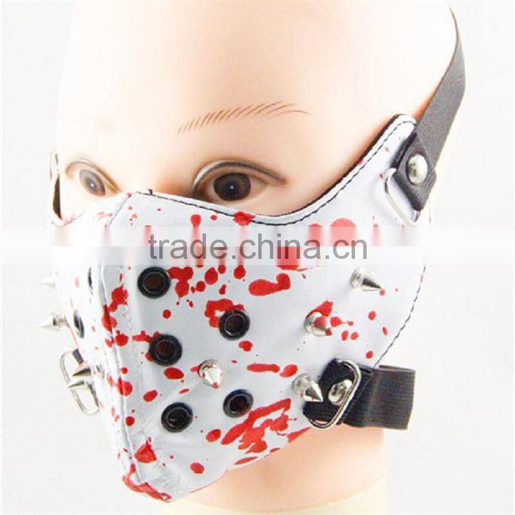 female rivet punk rock Harajuku leather biker party halloween full face masks