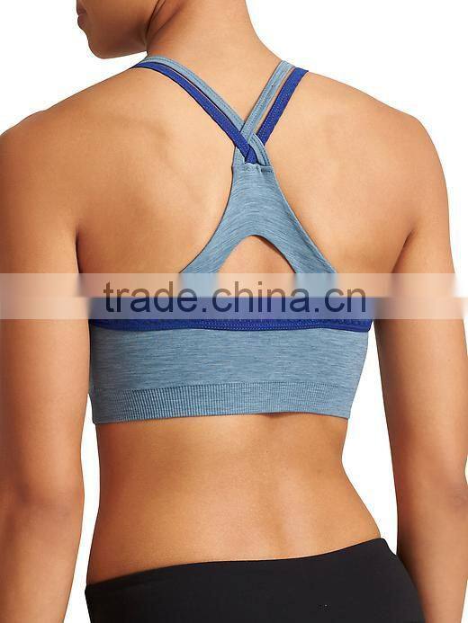 Custom Factory OEM Service Yoga Wear Sexy Polyester Spandex X Back Sports Bra