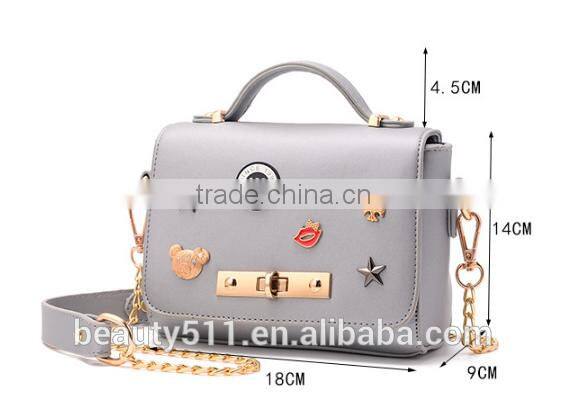 Shape Women Bag Leather Handbag With Rotating Lock Shoulder bag HB5401