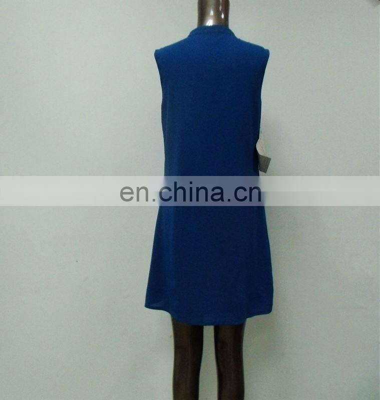 Woman's classic pleated front button open shirt dress made of chiffon crepe