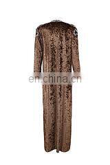 Wholesale Opening Closure luxury Studded Trench Duster Velet Maxi Coat for Women Fall/Winter