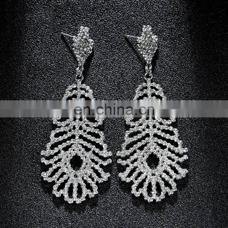 European Wedding luxury fashion jewelry crystal fashion drop earring