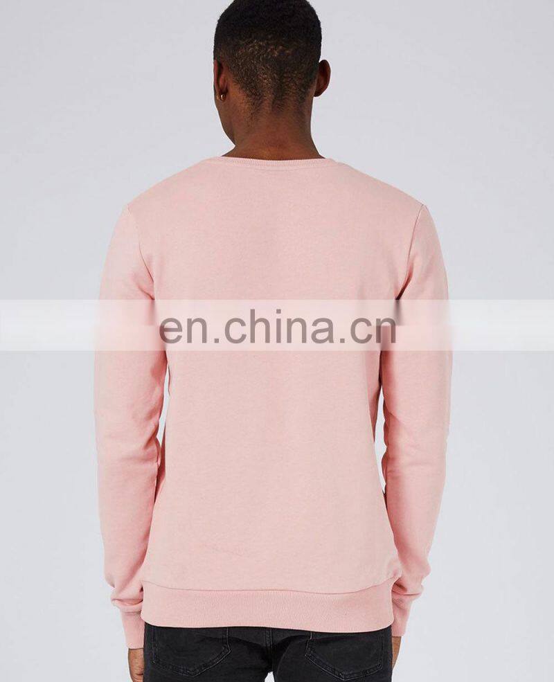 100% cotton plain pullover mens sweatshirts without hoods