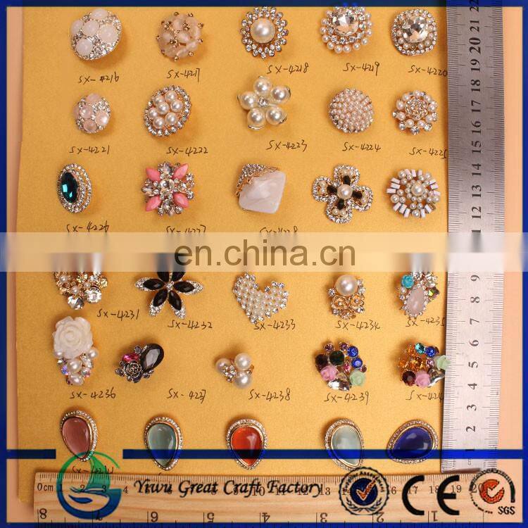 22mm Star Rhinestone Pearl Button For Hair Accessories Clothing