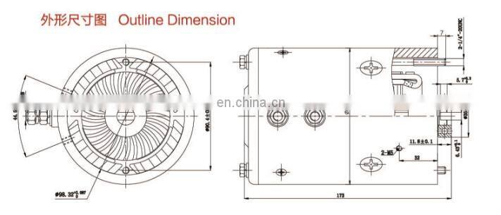 12V direct forklift starter motor for wheel hub