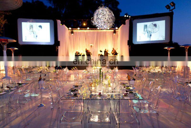 High quality factory wholesale prices morden wedding reception clear tempered glass table tops ,glass wedding table