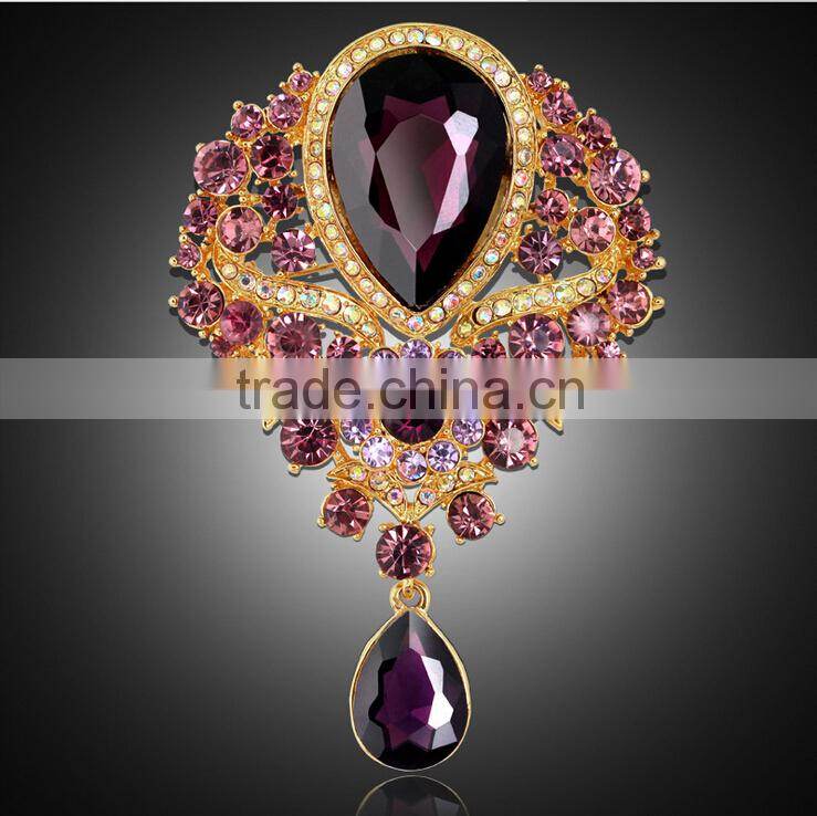 wholsale fashion silver gold crystal rhinestone diamond pearl sherwani brooch