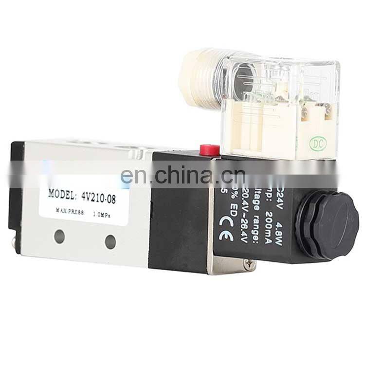 Automatic 5/2 Way Internally Piloted Acting Type AC220V 110V Single Electrical Pneumatic Air Control Solenoid Valve