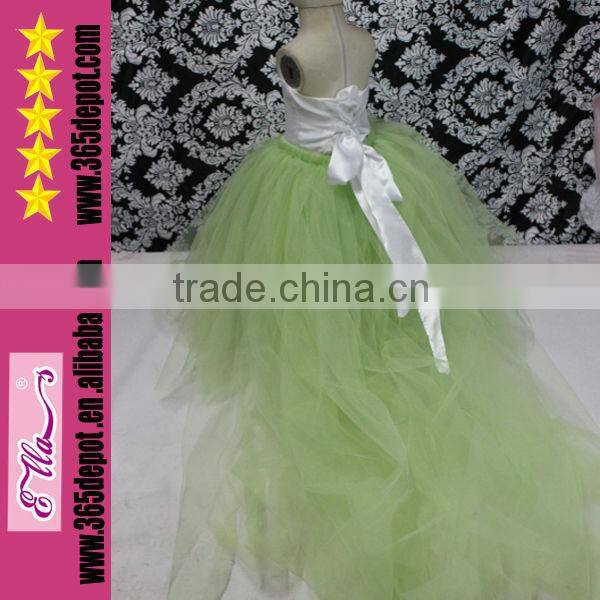 Lime Green Kids Clothes Summer 2014 Baby Girls' Long Tutu Wedding Dress