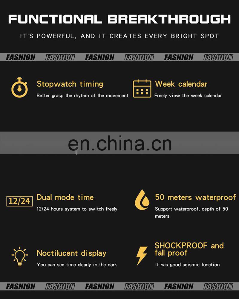 Sanda 2106 Waterproof Army Electronic Clock Sports Reloj Adolescente Hombre Men Digital Watch