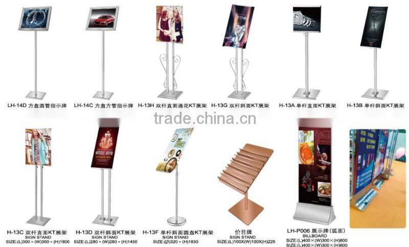 LED display stand signStainless steels floor stand/Light Emitting Diode pop board_advertising stand signs