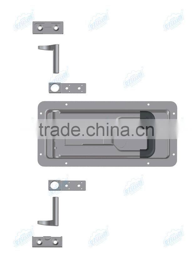 02342C Key lock stainelss steel /steel recessed handle trailer side door lock