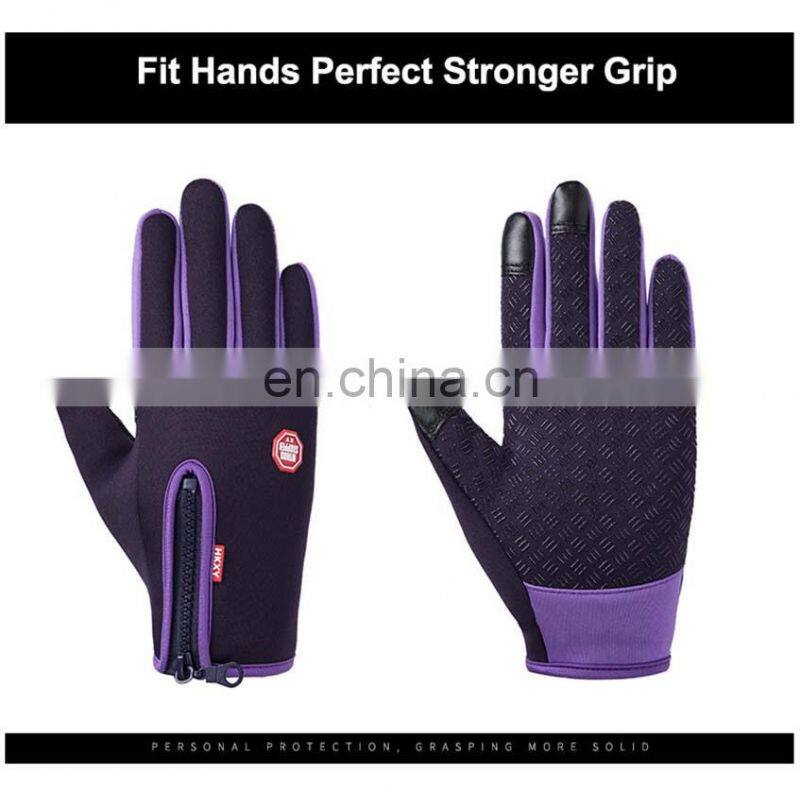 Wholesale Waterproof purple neoprene fabric with touchscreen fingers outdoor sport diving protective glove