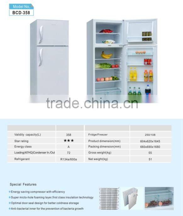 Stainless Steel Electronic Control double door Refrigerator With Drawers