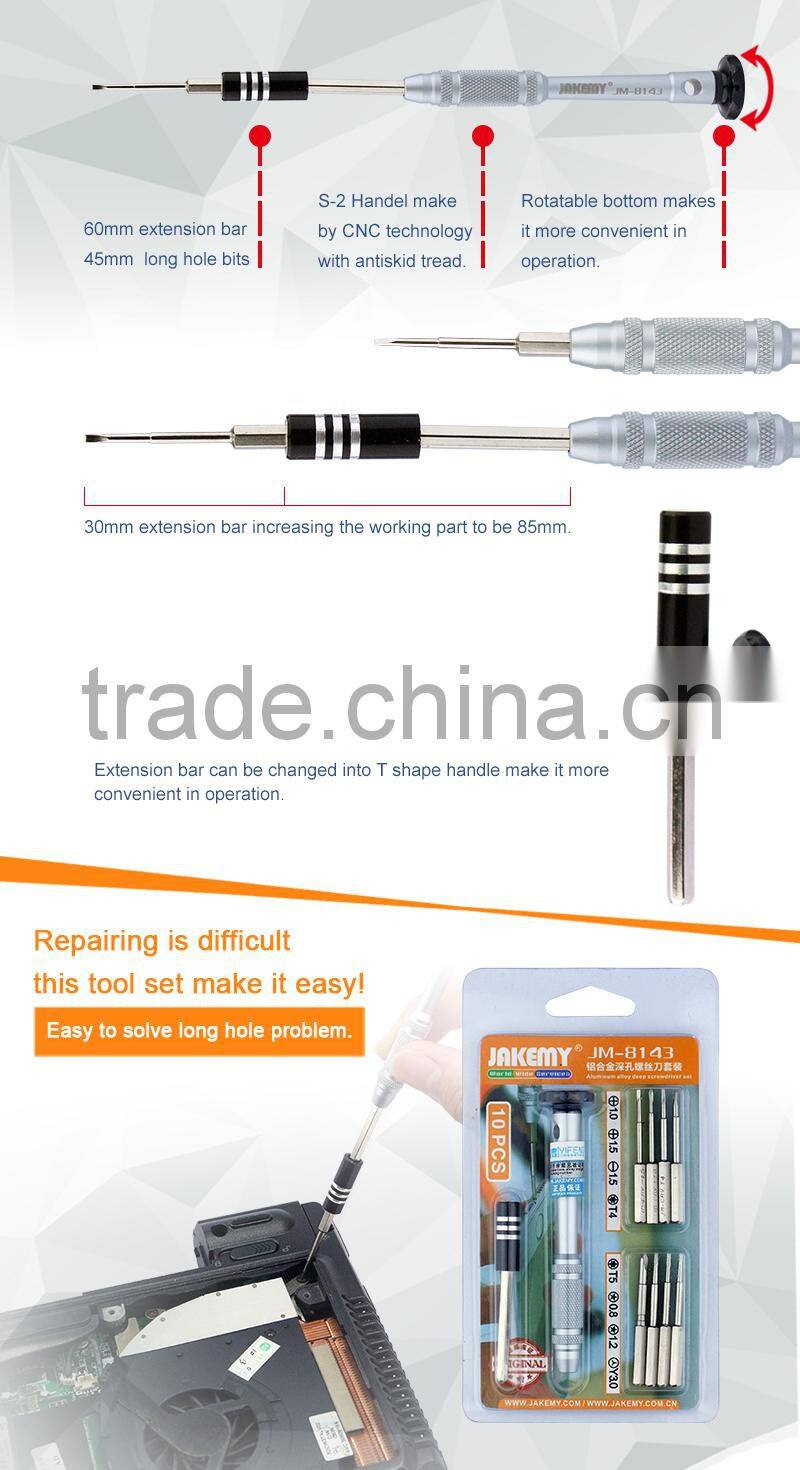 Factory Price 10 in 1 Aluminum Deep Screwdriver Set