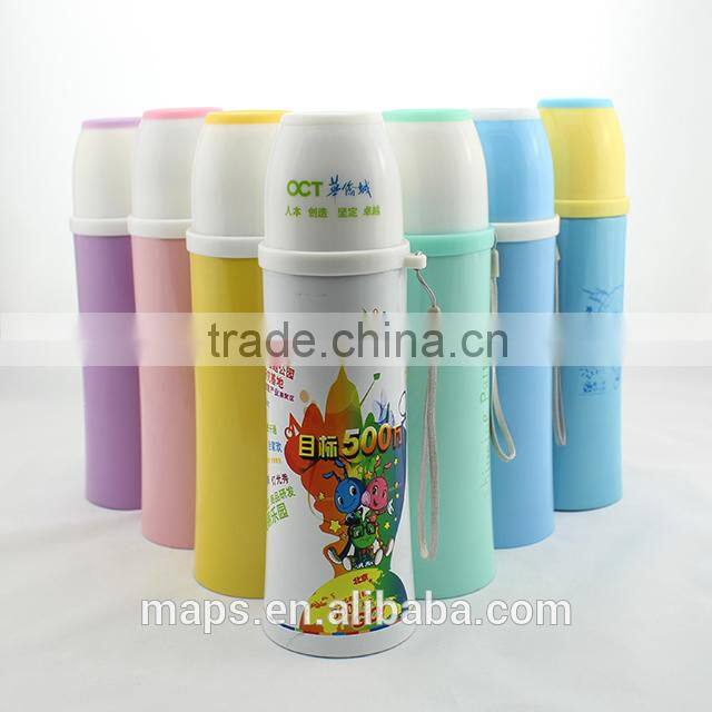 Double Wall Stainless Steel Vacuum Children Thermos Flask With Strap