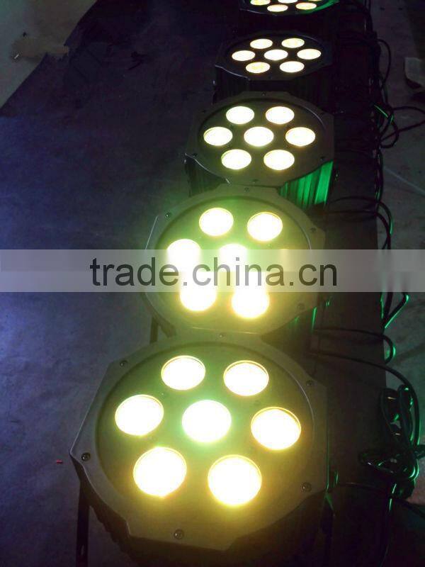 7*10w Quad led slim par light, 7*10W RGBW 4-in-1 High brightness LED flat par can, LED Par Light