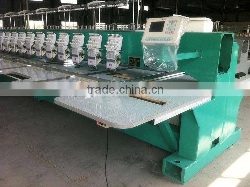 Multi-heads flat computerized embroidery machine with cutter