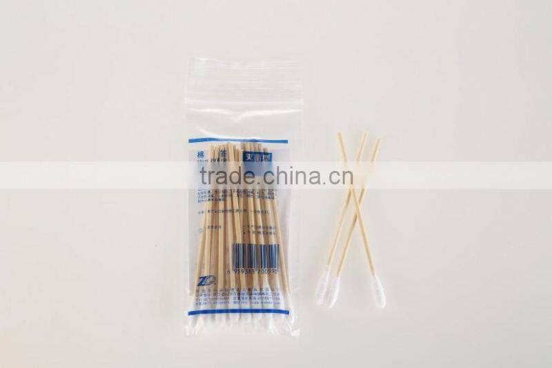 100%cotton medical bamboo cotton swabs in pp bag