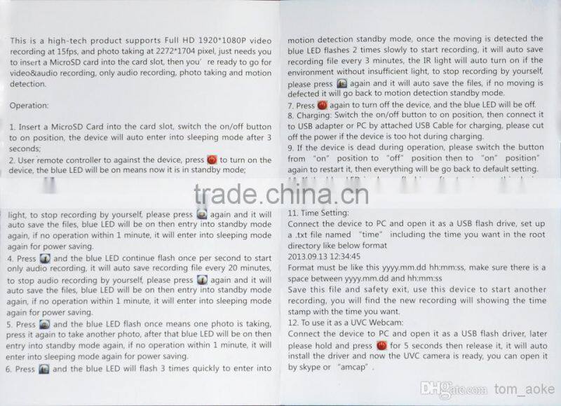 1080P Leather Belt Buckle hidden Camera DVR with Infrared Night Vision & Motion Detection &Remote Control Video&Audio Record