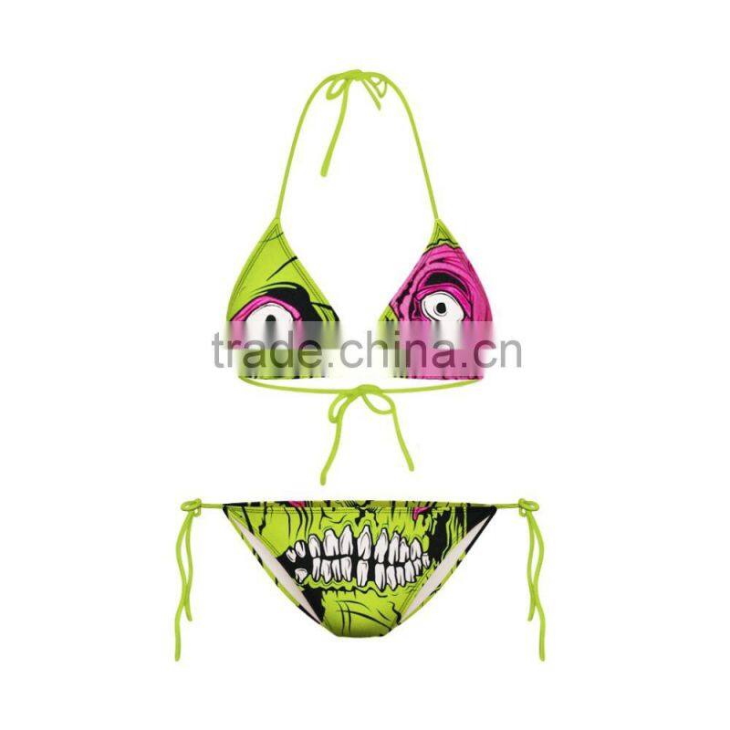 Monster Digital Print Sexy Triangle Bikini