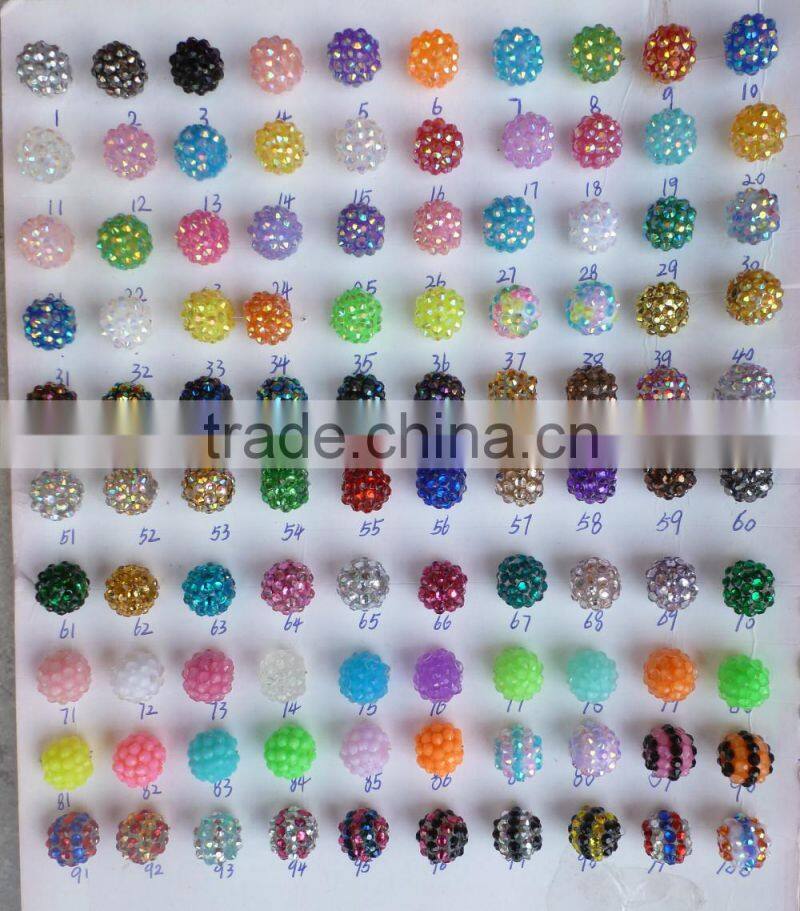 Pink AB Color Resin Rhinestone Ball Beads for Chunky Necklace Jewelry, Custom Design Accept Wholesales Cheap 10mm to 40mm