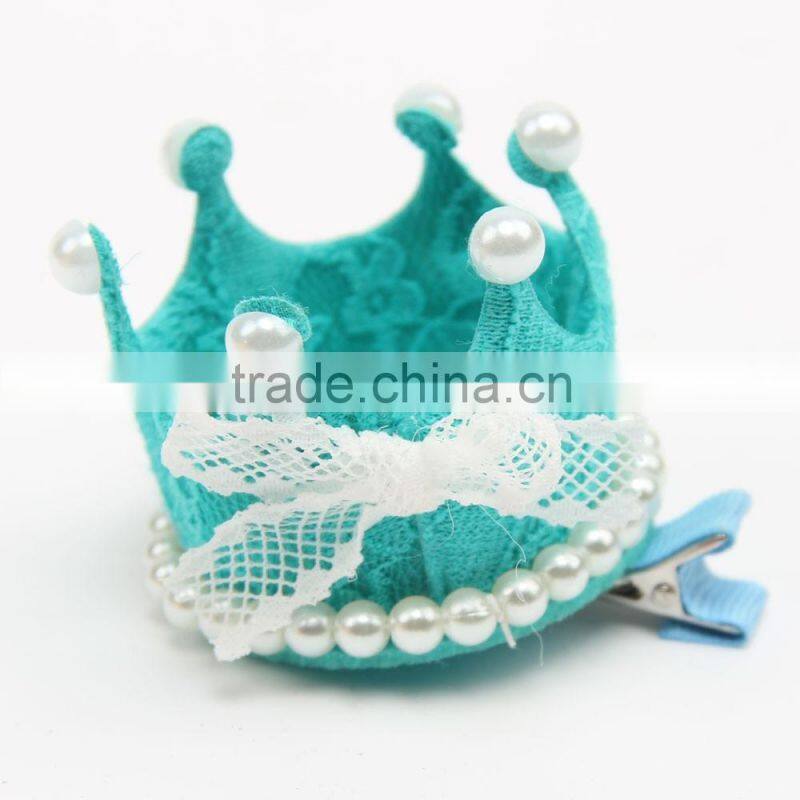 New Princess Crown Hairpins Hair Accessories Resin Diamond Pearls Girls Tiaras Headwear Baby Xmas Dancing Party Hair clipCB-3606
