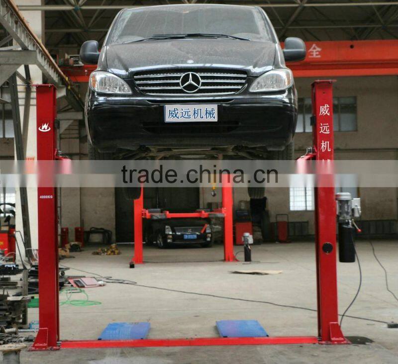2 post car lift with manual lock release from single side WX-2-4000A 3.5T 4T 4.5T