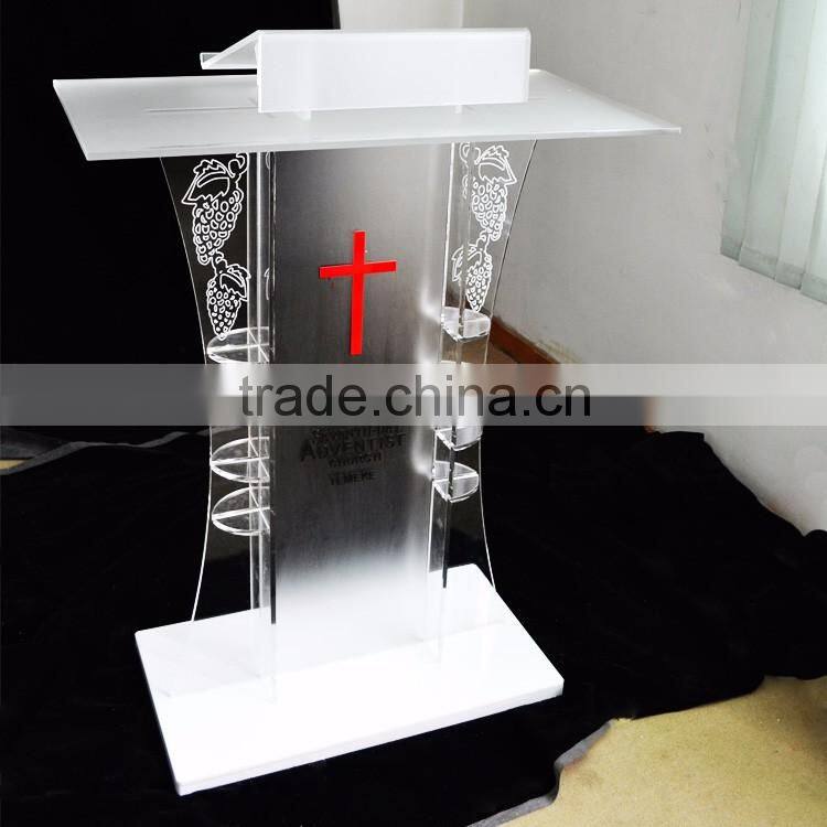 lowest price acrylic organic glass pulpit church podium