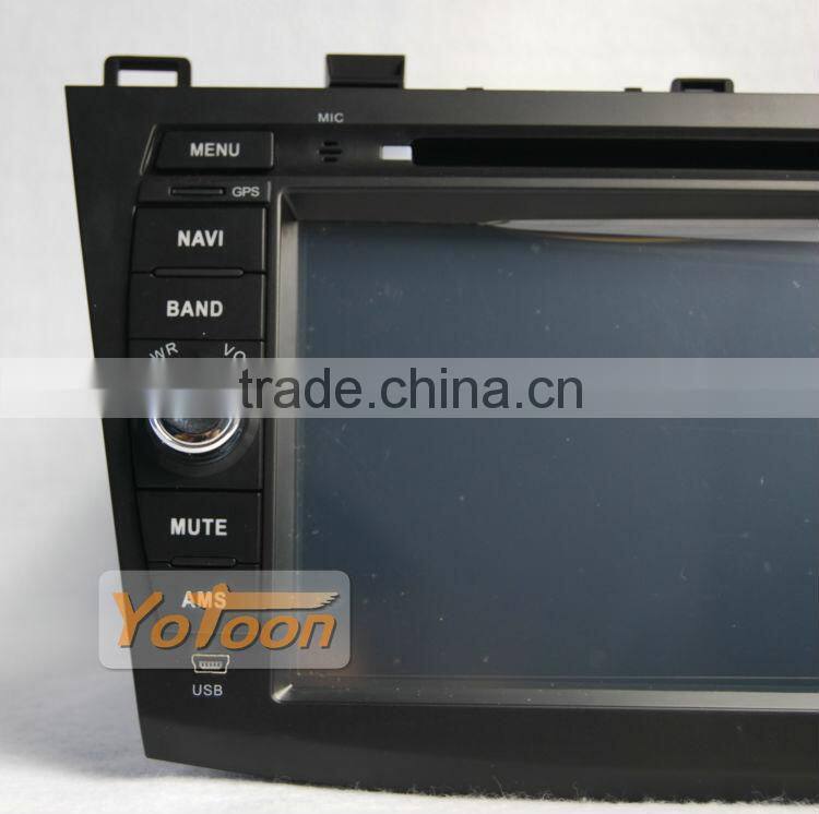 Car DVD GPS Player for Mazda 3, 7 inch PIP/12 languages USB/SD/BT/IPOD/AV-in/AUX/ back view/car logo/wallpaper