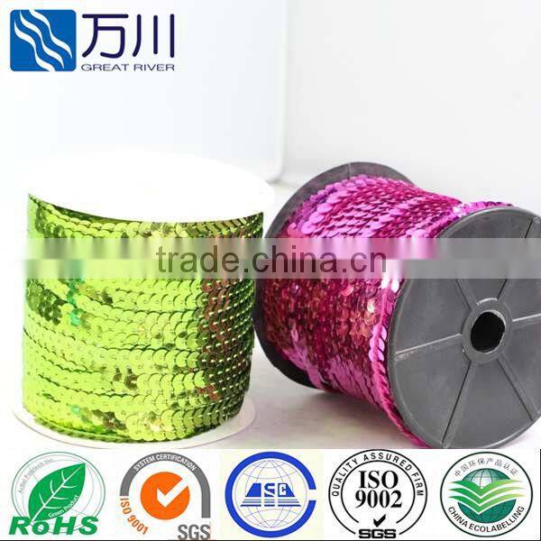 colorful round sequin paillette string wholesale sequin trimming for 2014 fashion craft garment accessories